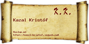 Kazal Kristóf névjegykártya